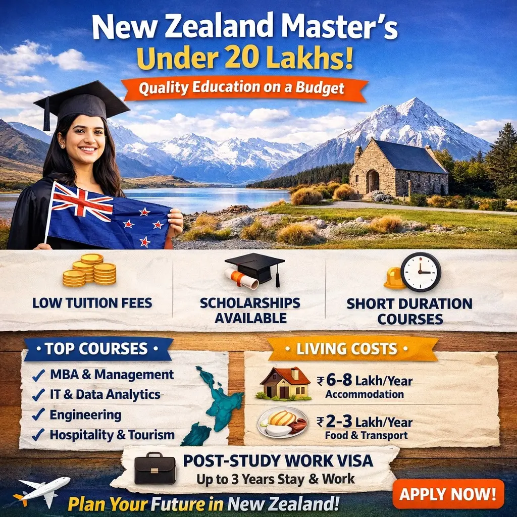 A Wise Study Abroad Option in 2026: New Zealand Master’s Under 20 Lakhs