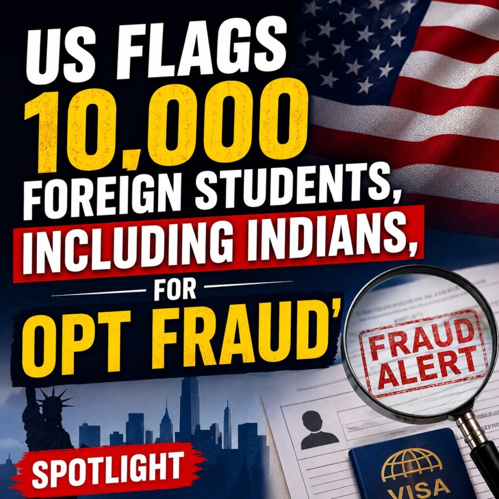 10,000 foreign students, including Indians, are flagged by the US for alleged OPT fraud.