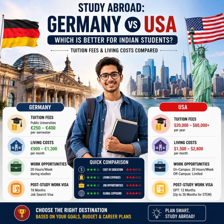 Study Abroad: Is Germany Better Than the US for Indian Students? Tuition Fees and Living Costs Compared (2026 Guide)